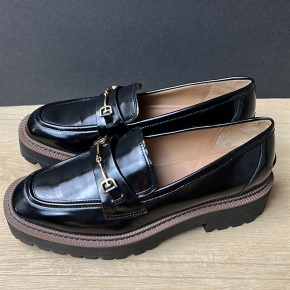 SAM EDELMAN Laurs Platform Lug Sole Loafer Black Size 10 US EUC - Picture 7 of 10
